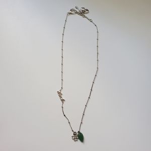 Fossil luck four leaf clover charm necklace